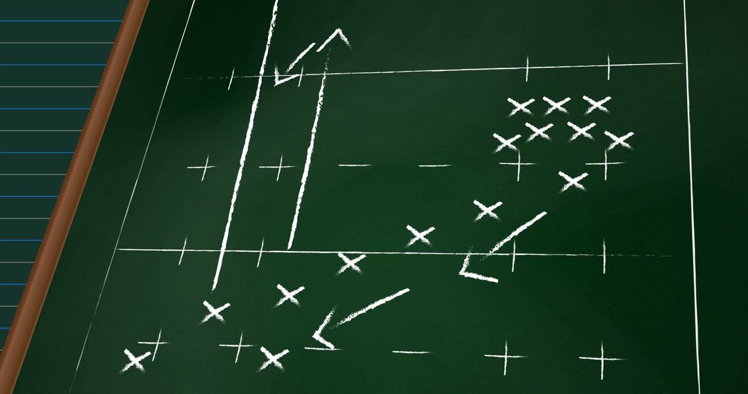 Chalkboard Football Strategy Diagram Illustrating Game Tactics
