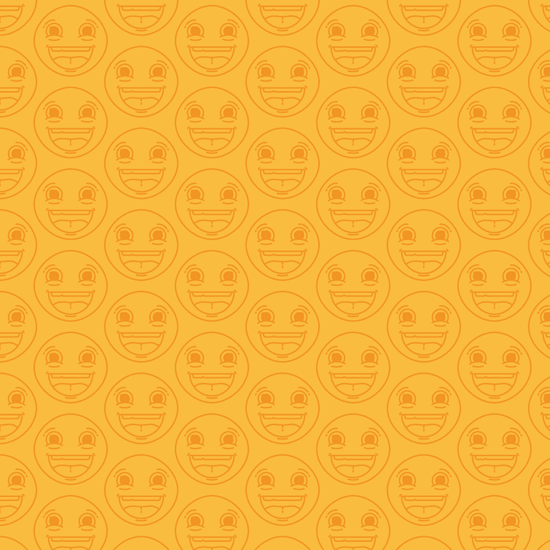 Transparent Yellow Background with Red Smiling Face Pattern
