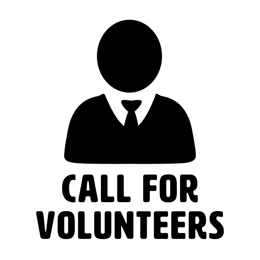 Transparent Businessman Icon with Volunteer Message