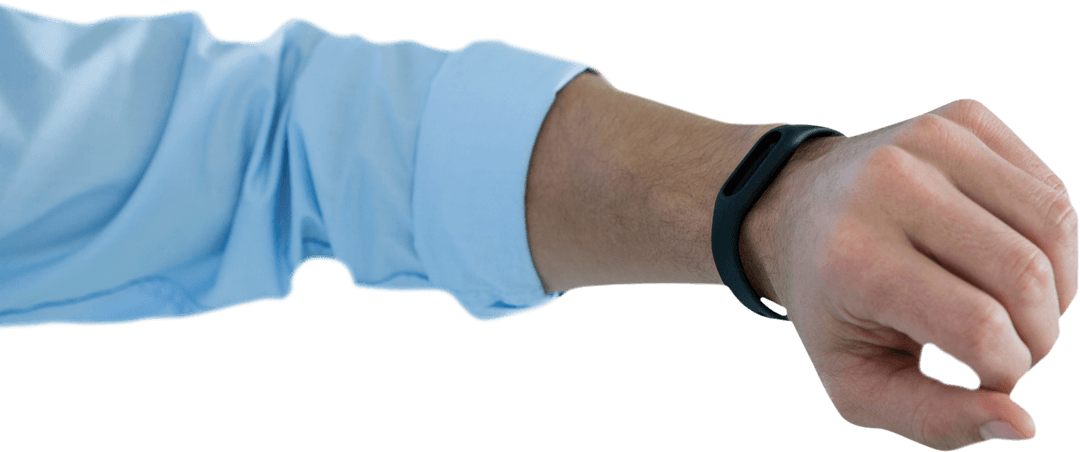Business Man with Fitness Band on Transparent Background