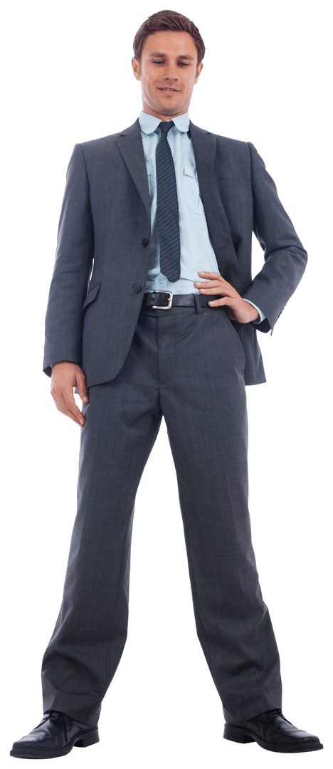 Confident Businessman Expression Demonstrating Empowerment Transparent Background