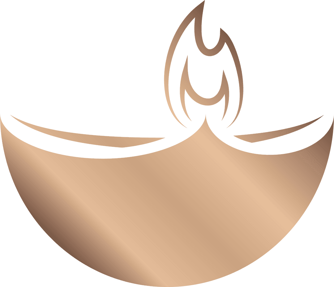 Transparent Abstract Golden Oil Lamp with Stylized Flame