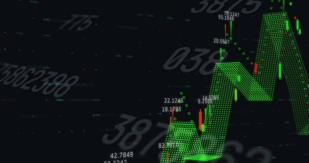 Digital Data and Financial Graphics in Futuristic Setup