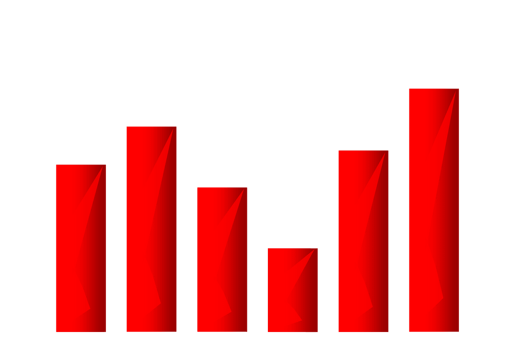 Red Digital Bar Graph Increasing on Transparent Background - Download Free Stock Images Pikwizard.com