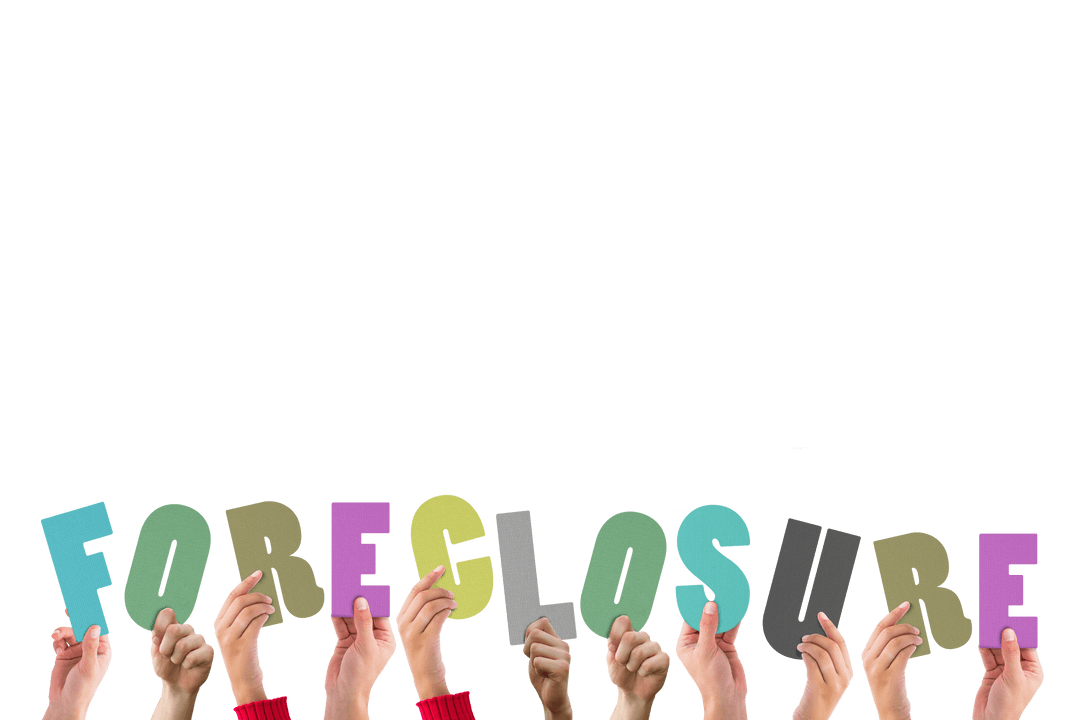 Transparent Hands Holding Foreclosure Letters