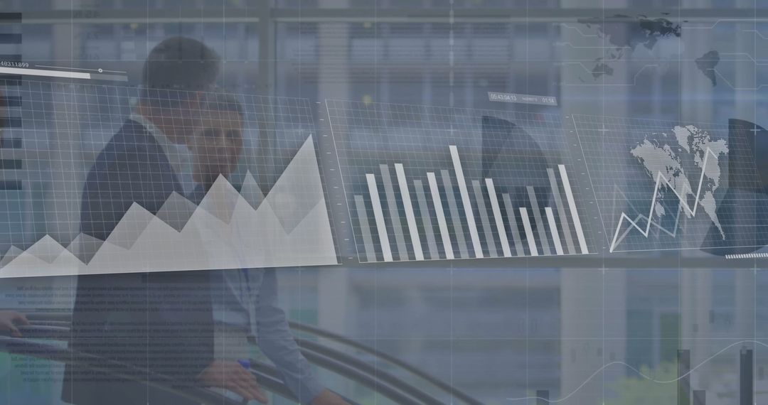 Diverse Colleagues Analyzing Financial Data with Graphs