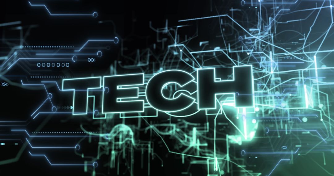 Futuristic TECH Interface with Glowing Network Connections