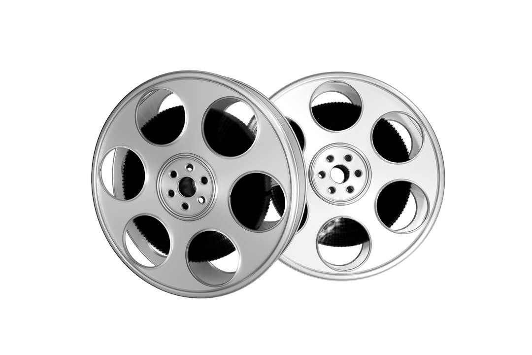 Two Transparent Silver Film Reels Isolated on White Background - Download Free Stock Images Pikwizard.com