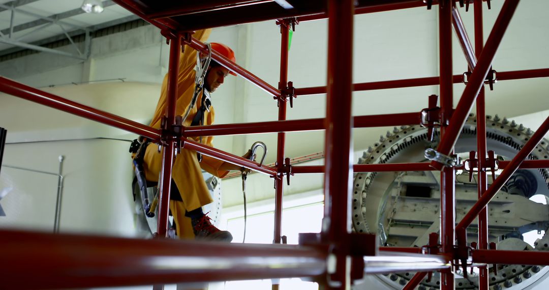 Engineer with Safety Gear Performing Industrial Machinery Inspection - Free Images, Stock Photos and Pictures on Pikwizard.com