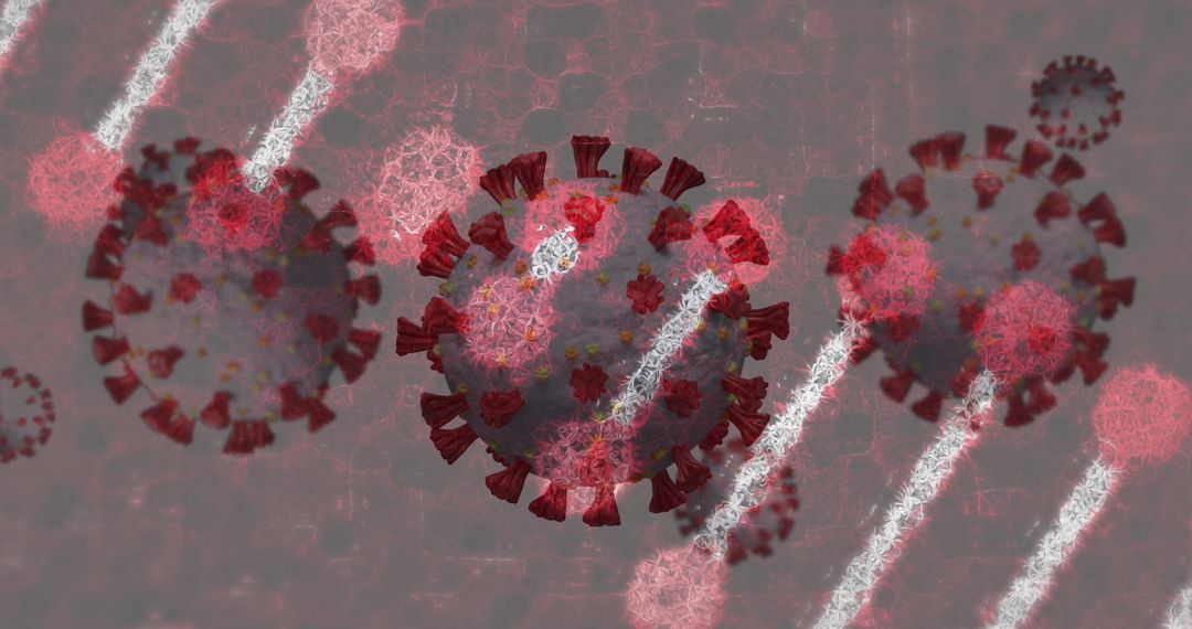Digital Illustration of Coronavirus Particles