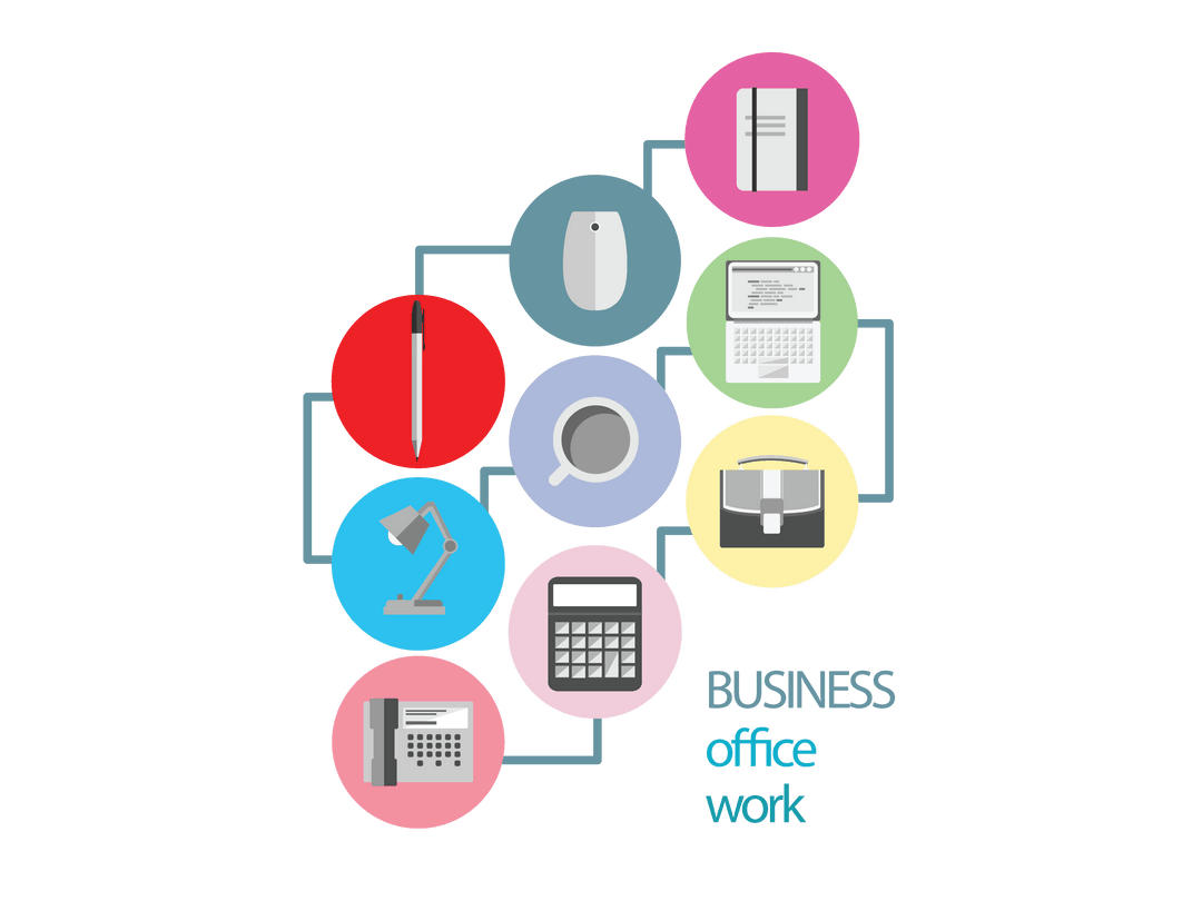 Transparent Office Work Digital Icons Illustration