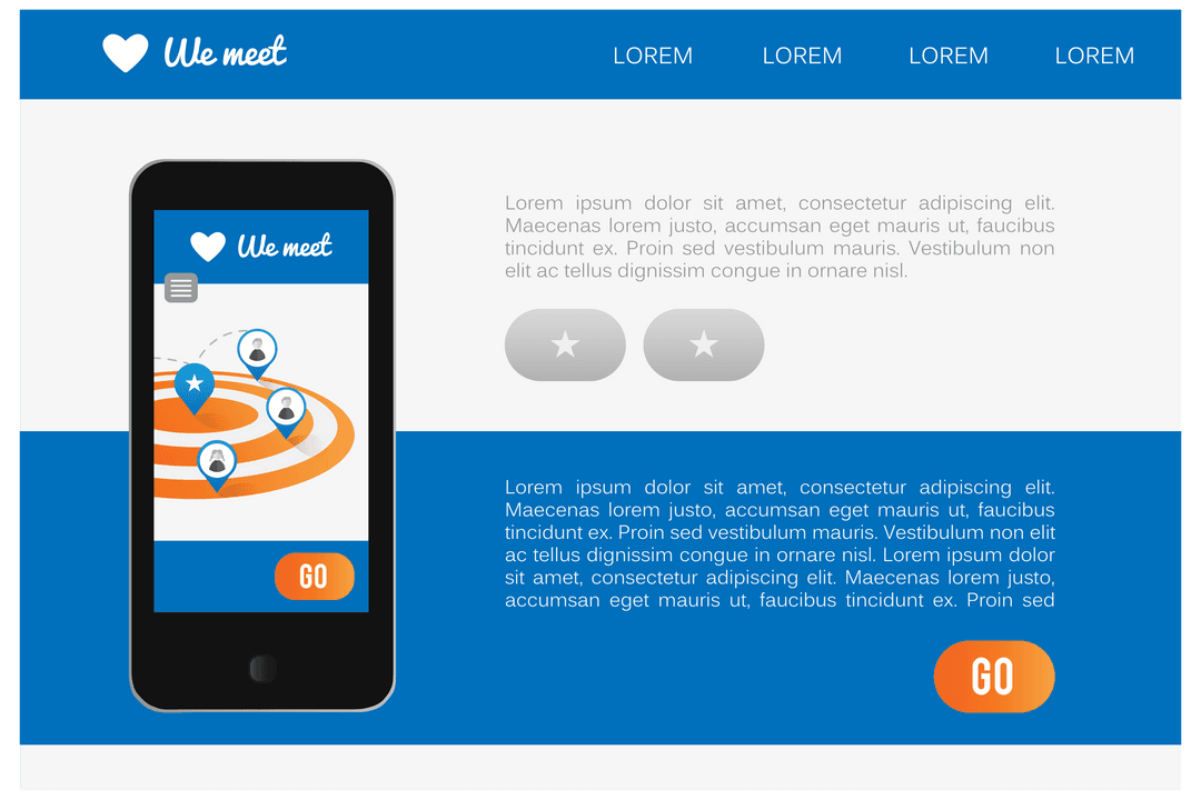 Transparent matrimony website design phone view interface