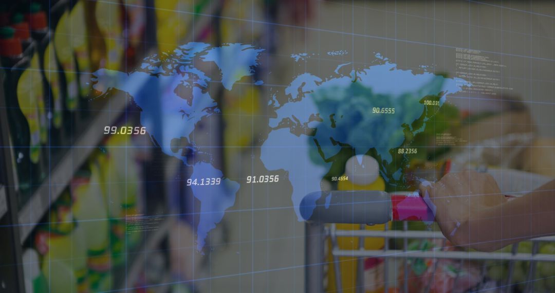 Global Shopping Trends Concept with Data Overlay