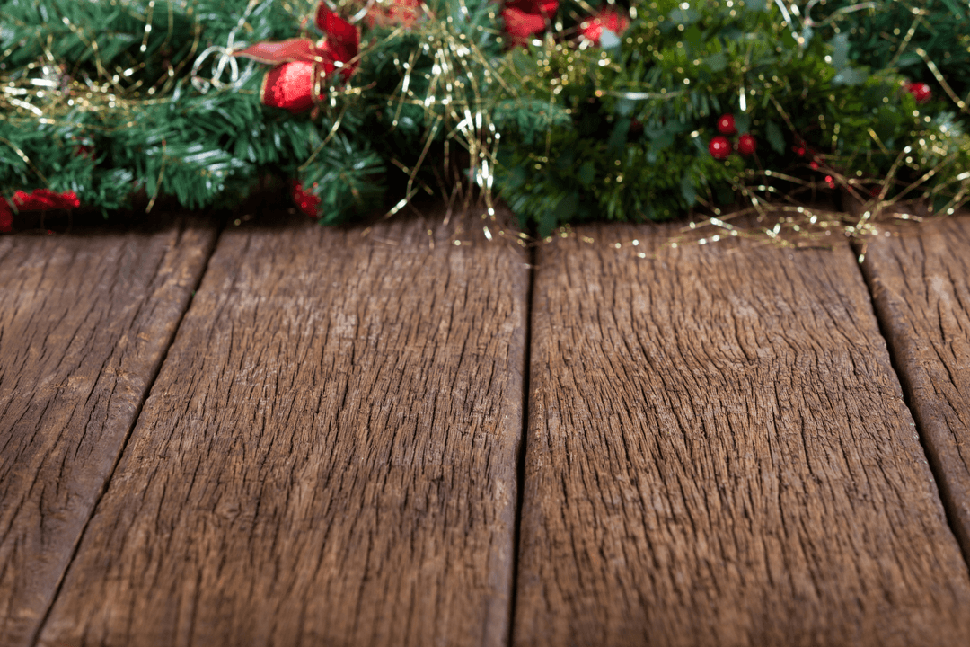 Christmas Decorations and Wooden Floor Transparent Background