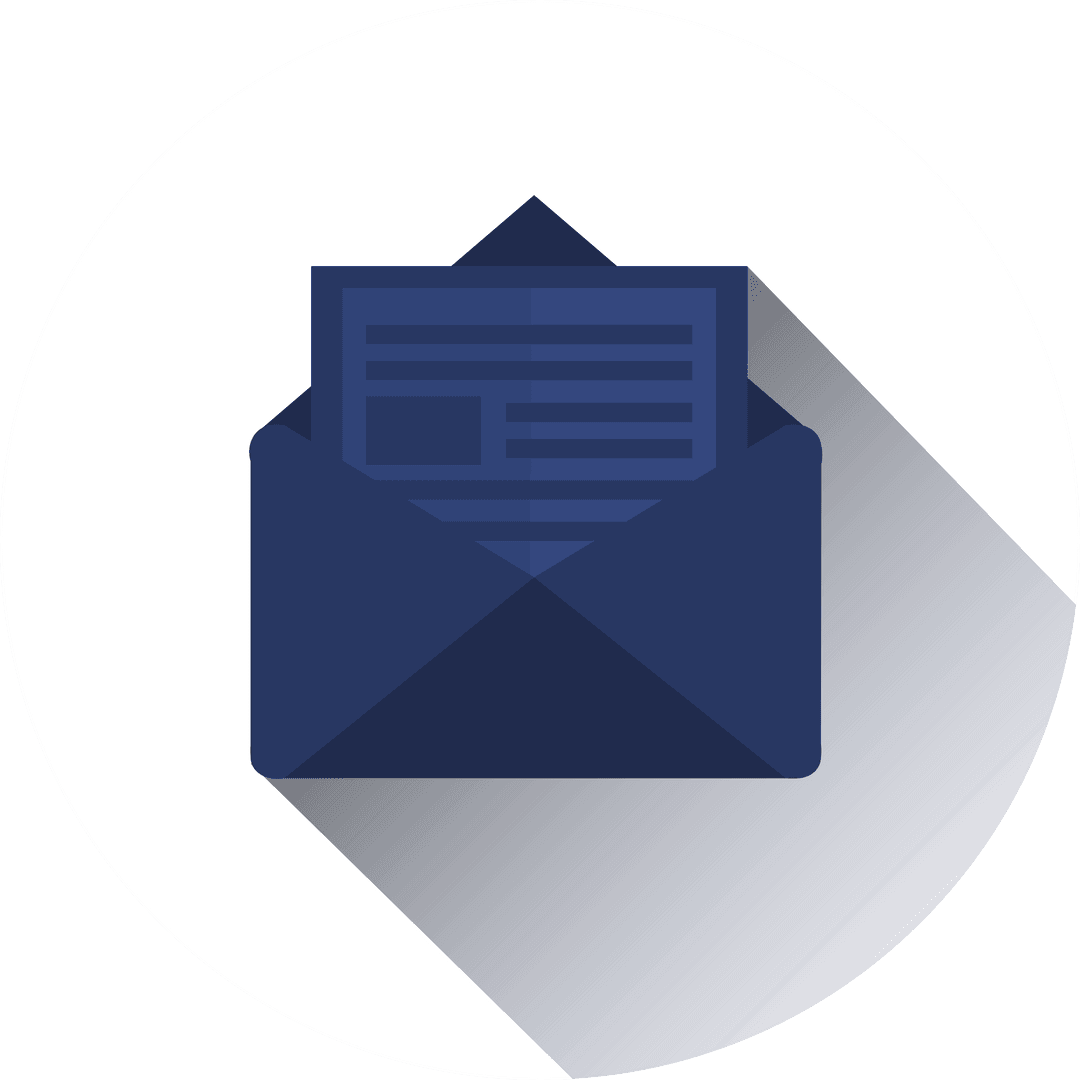 Transparent Illustration of Blue Envelope with Letter Inside