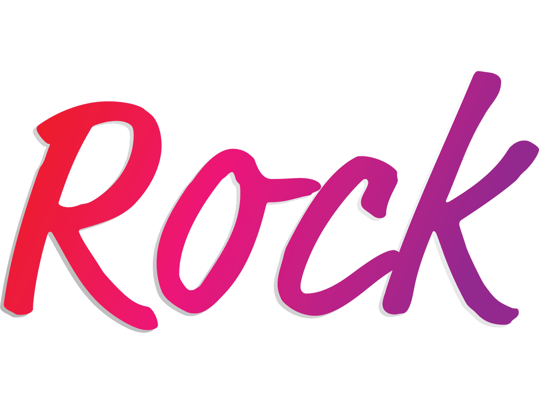 Gradient Rock Text on Transparent Background for Music Designs