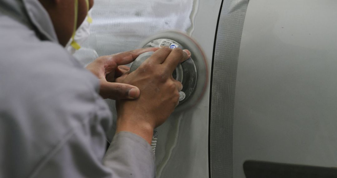 Close-up of Automotive Mechanic Polishing Car Body - Free Images, Stock Photos and Pictures on Pikwizard.com