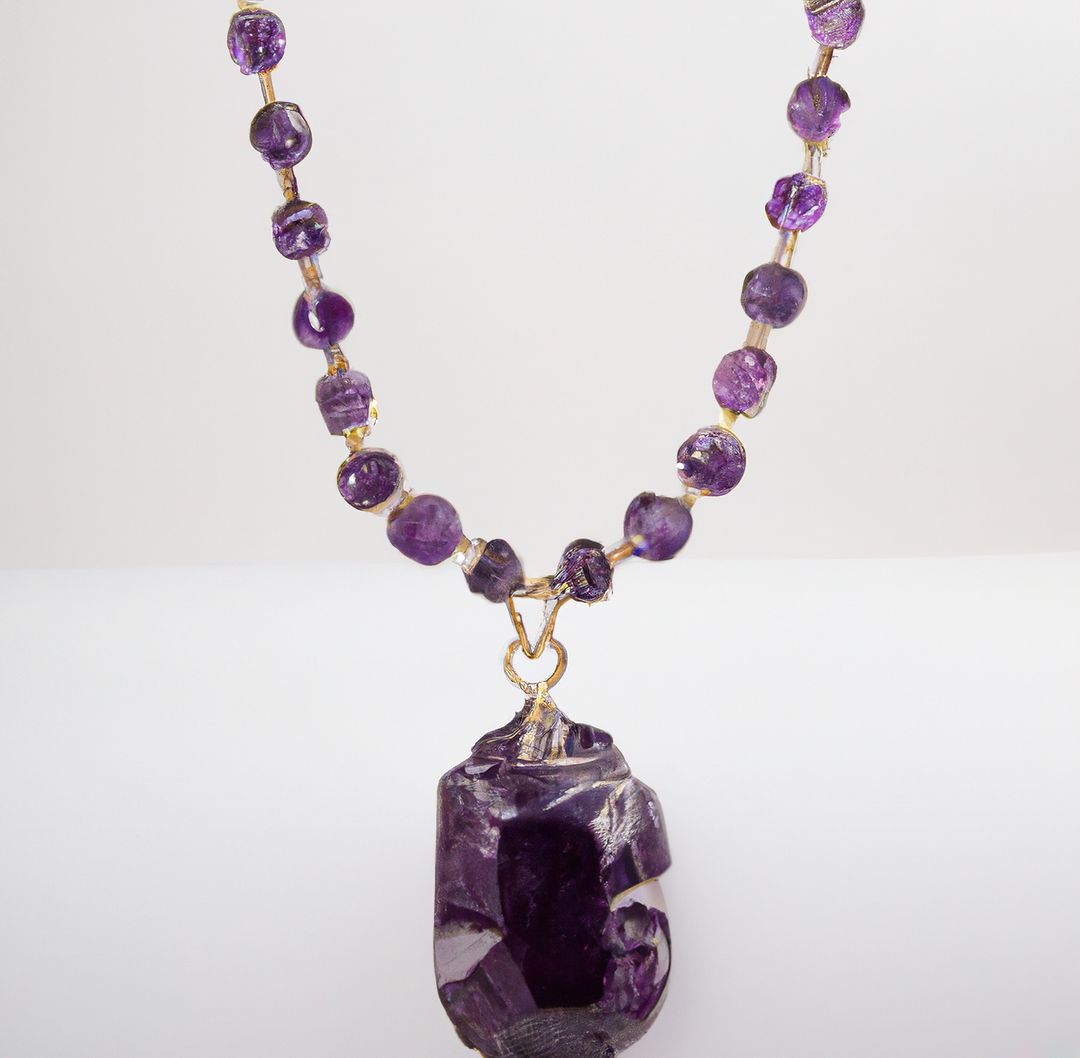 Purple Amethyst Beaded Necklace on White Background - Free Images, Stock Photos and Pictures on Pikwizard.com