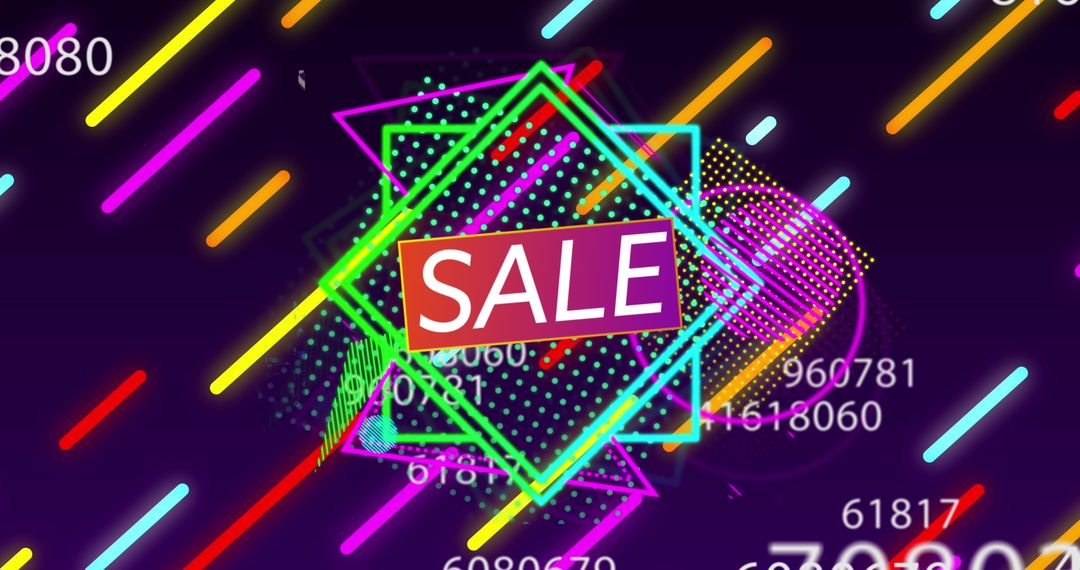 Neon Sale Sign with Dynamic Numerical Display