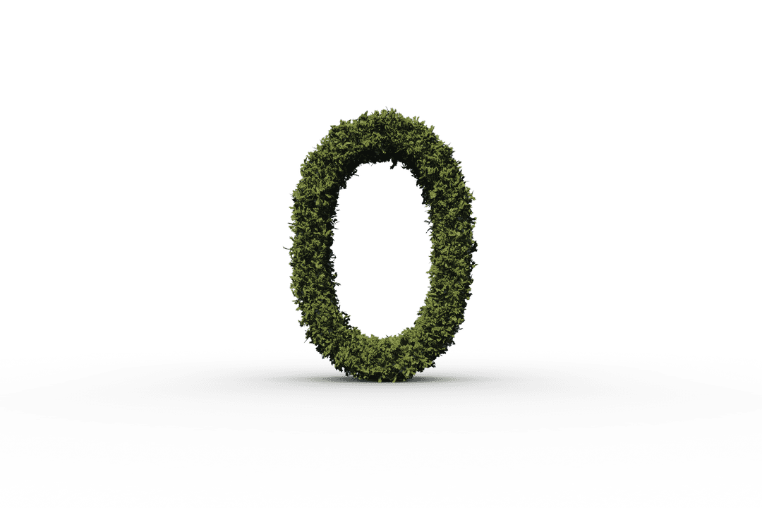 Transparency in Nature's Beauty: Zero Created with Green Leaves