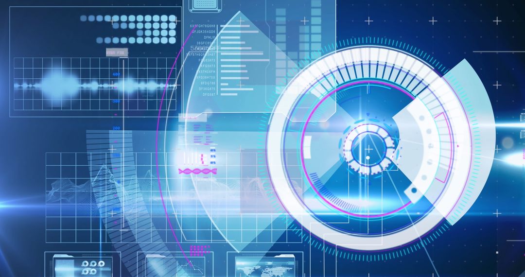 Futuristic Global Digital Interface with Virtual HUD Elements