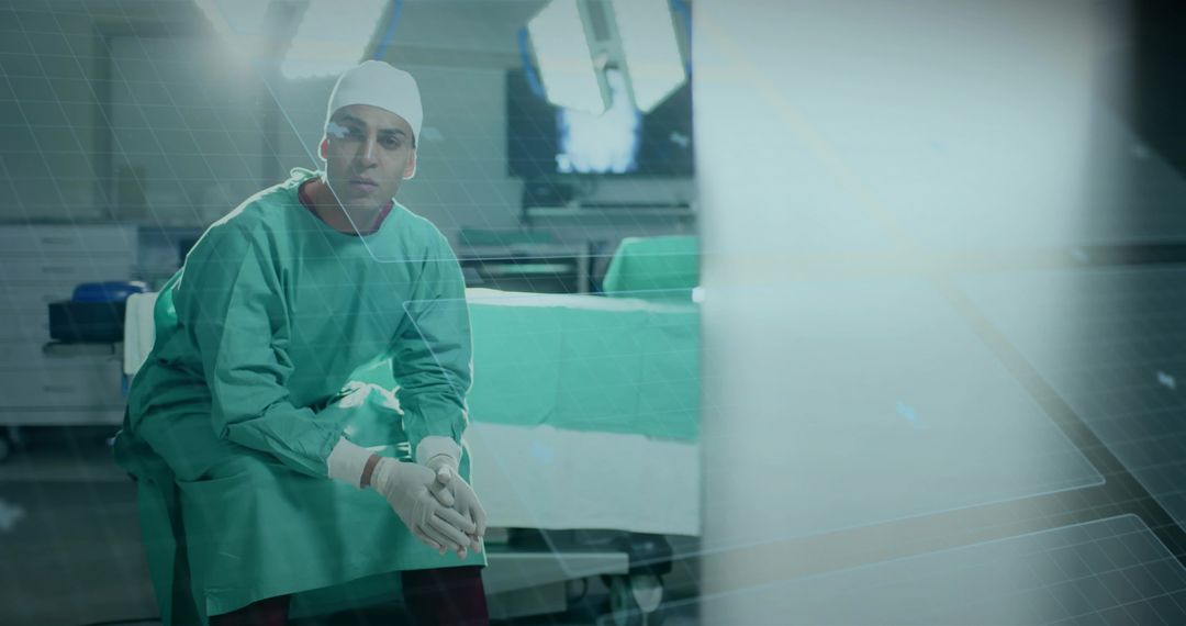 Surgeon Contemplating Future Surgery in Operating Room