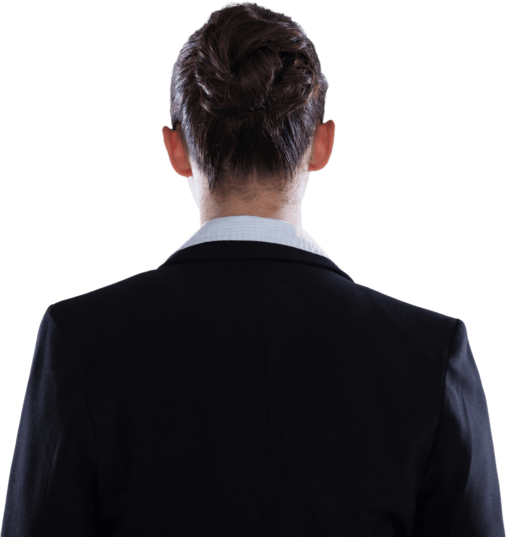 Businesswoman With Transparent Background Standing Rear View