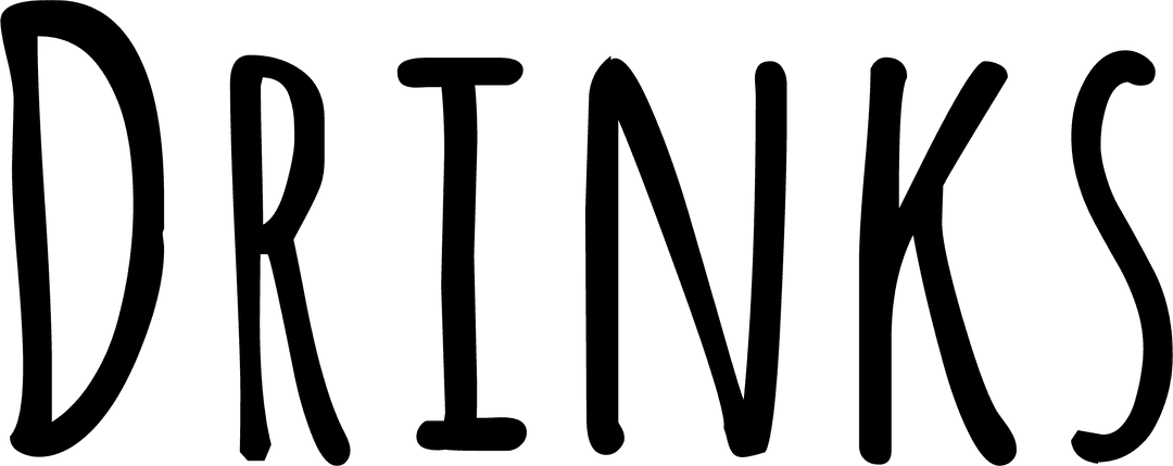 Digital Drinks Text on Transparent Background for Branding