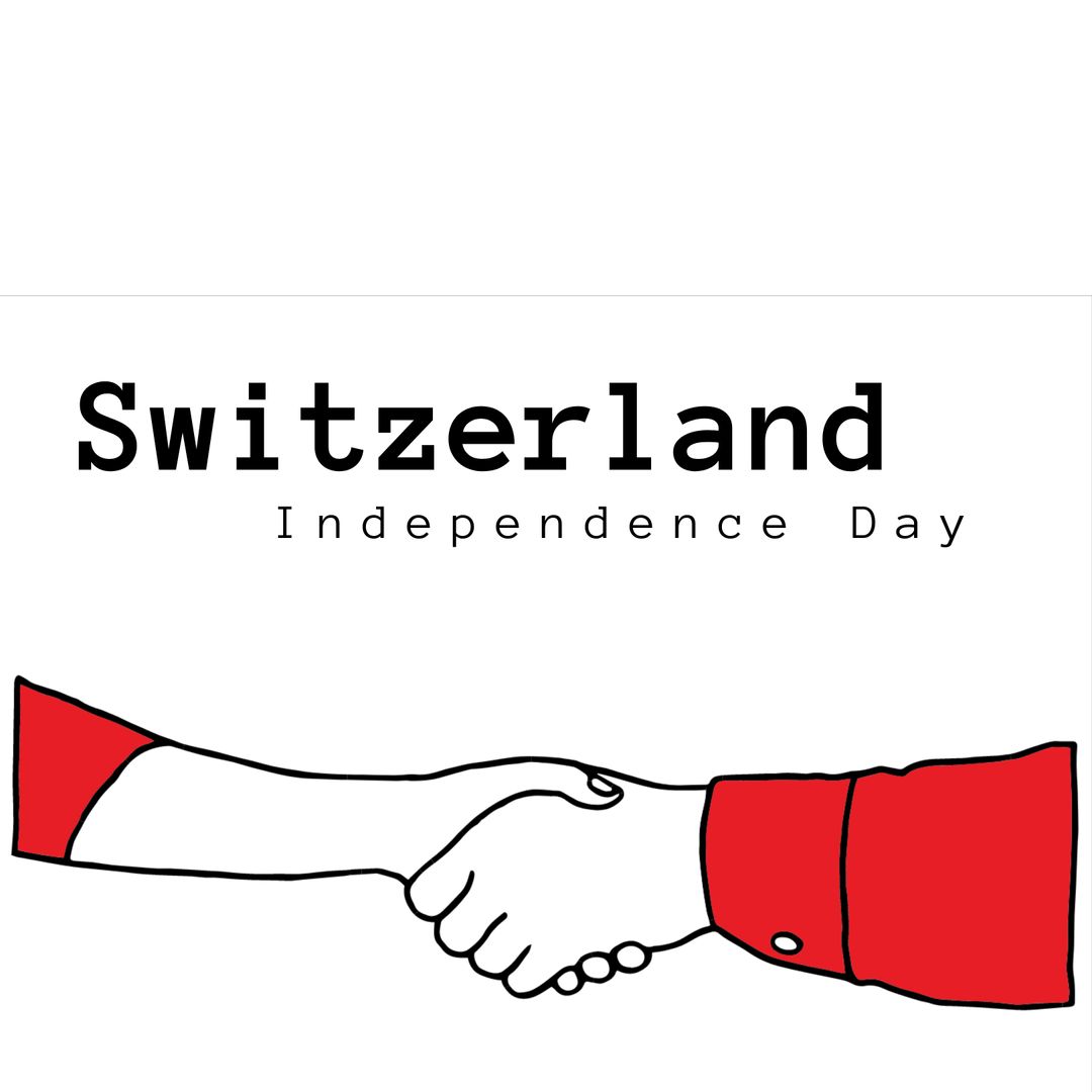 Switzerland Independence Day Handshake Celebration Concept