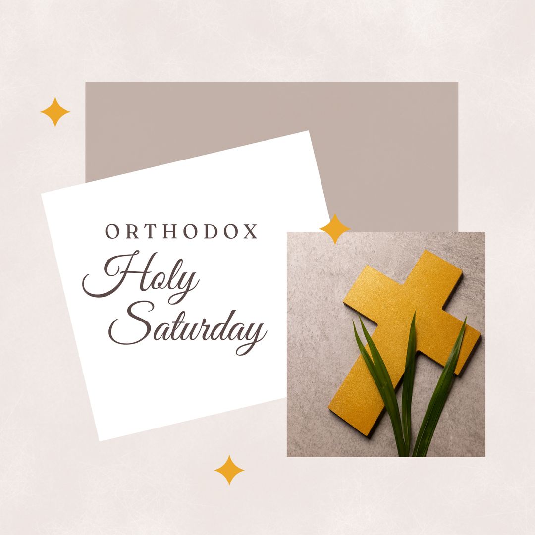 Orthodox Holy Saturday Religious Celebration Design with Cross
