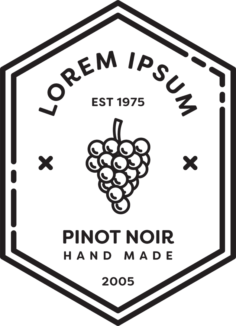 Transparent Vector Badge with Grape and Lorem Ipsum Text