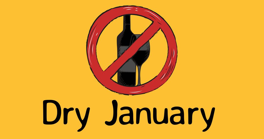 Dry January Awareness Concept with No Alcohol Symbol