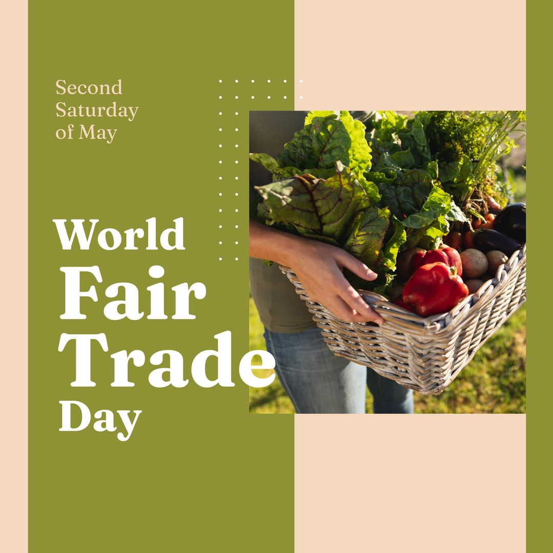 World Fair Trade Day Celebration with Farmer Holding Fresh Vegetables - Download Free Stock Templates Pikwizard.com