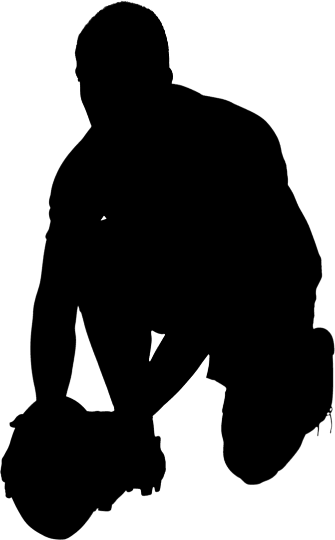 Rugby Player Adjusting Ball for Transparent Penalty Kick