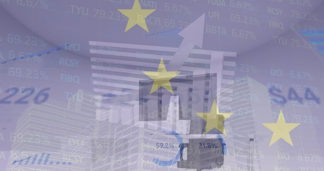 European Financial Data Processing and Market Growth Concept