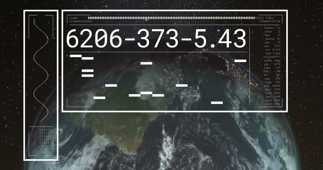 Futuristic Digital Data Processing Over Earth's Surface