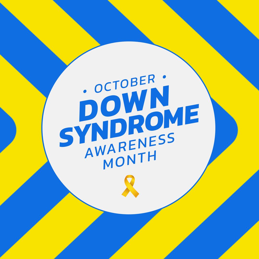 Down Syndrome Awareness Month Campaign Design with Yellow Ribbon