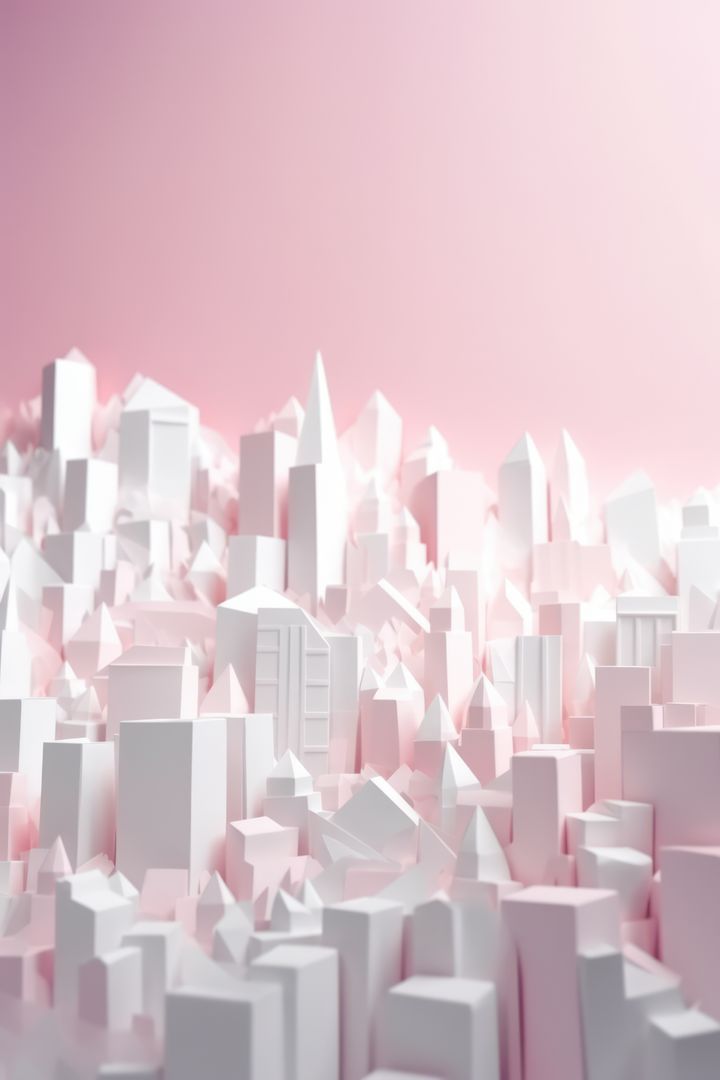 Origami cityscape on pink background, created using generative ai technology - Free Images, Stock Photos and Pictures on Pikwizard.com