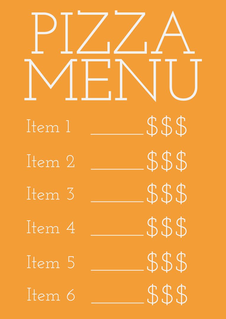 Pizza Menu Template with Sleek and Adaptable Design - Download Free Stock Templates Pikwizard.com