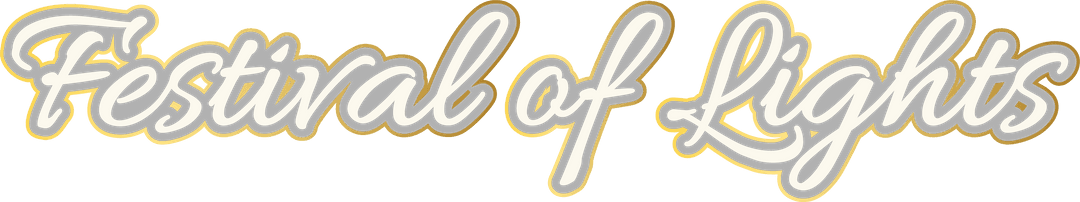 Elegant Festival of Lights Calligraphic Text with Gold Outlines