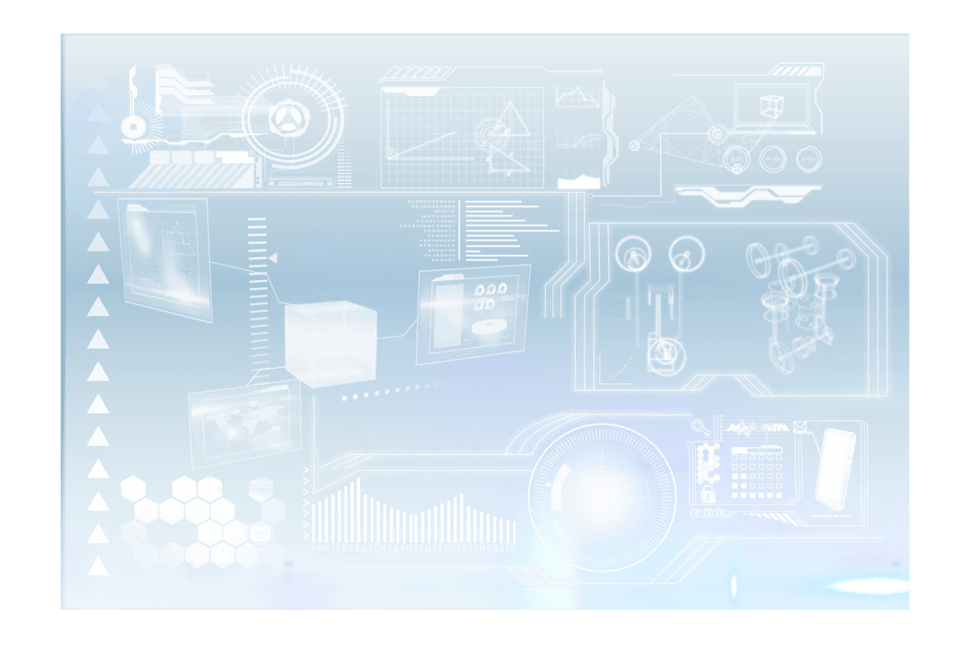 Futuristic Digital Interface on Transparent Background for High-Tech Designs