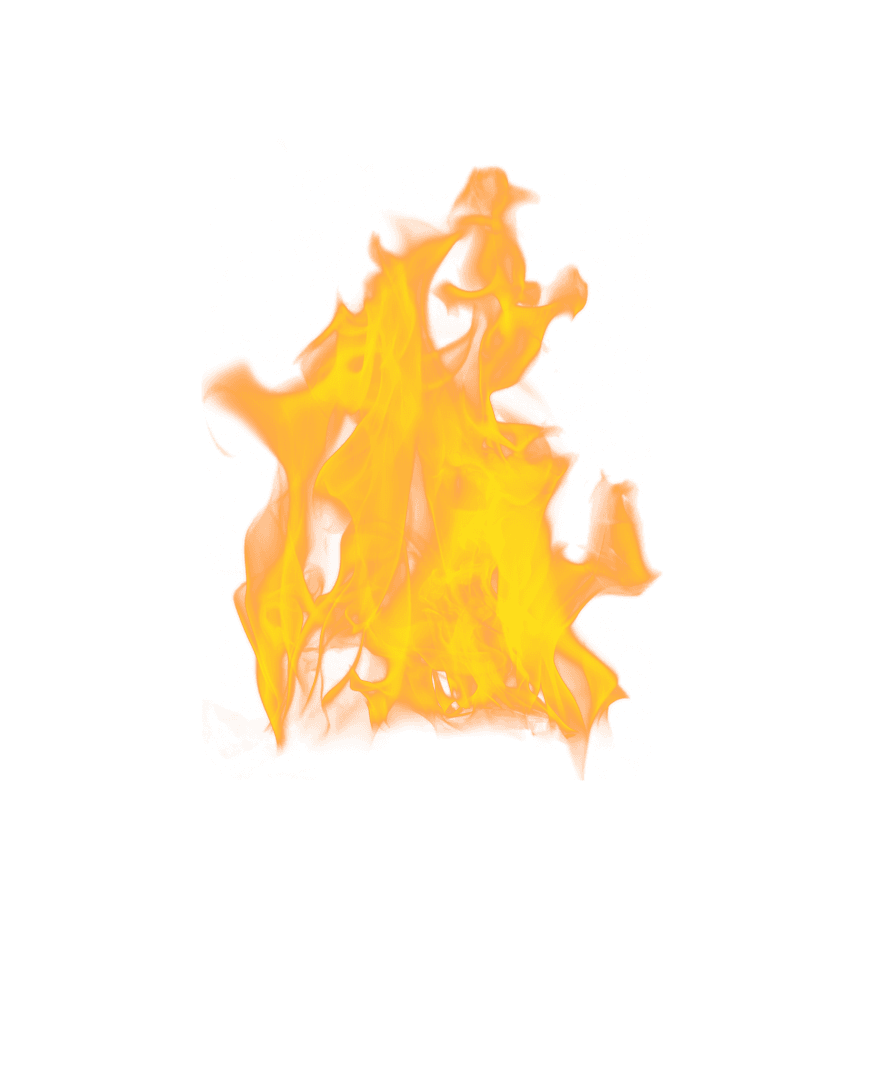 Digital Illustration Orange Flames Transparent Background