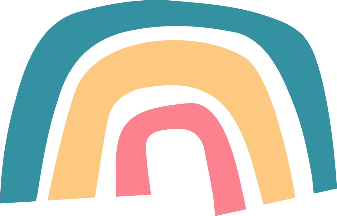 Abstract Rainbow on Transparent Background with Modern Flat Design