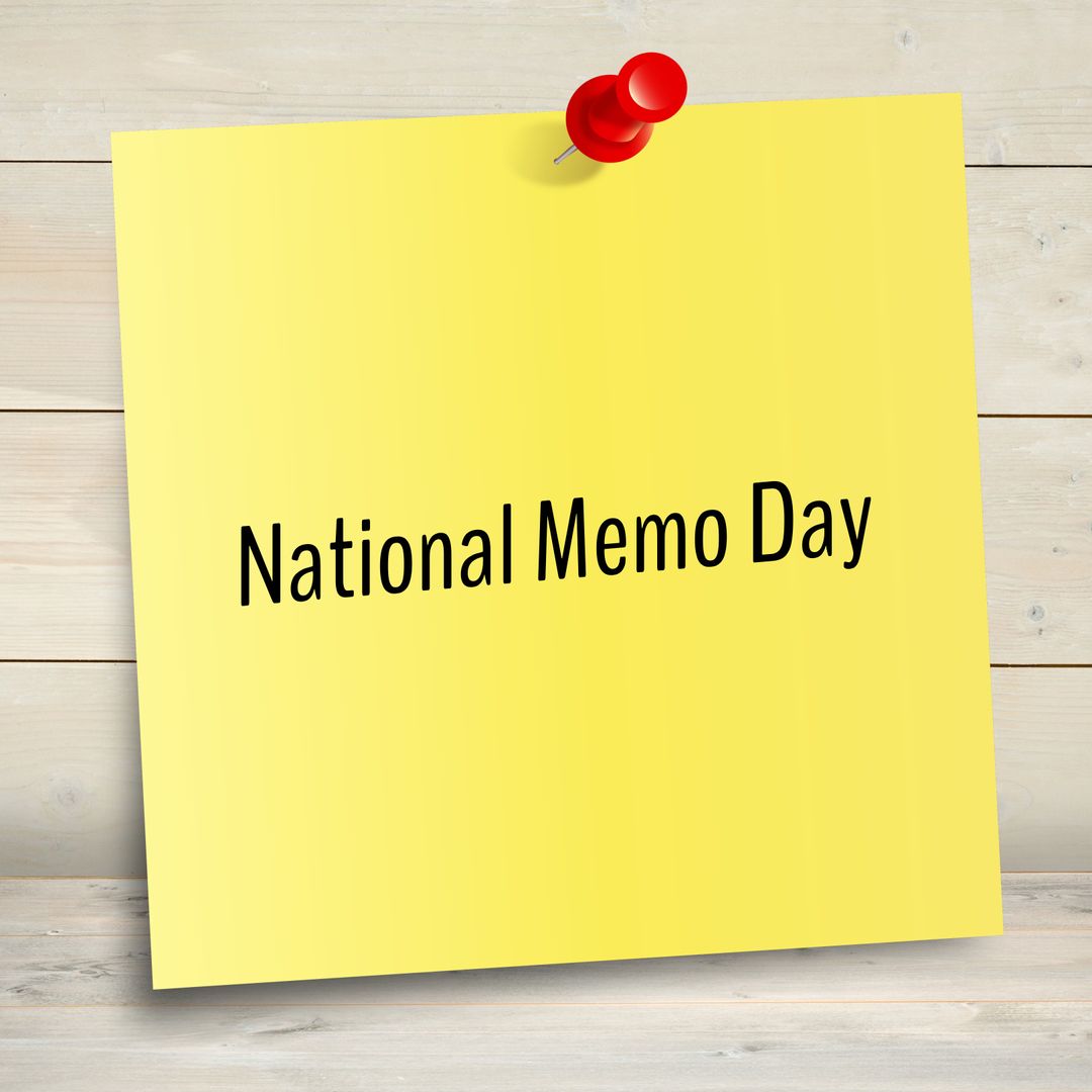 Yellow Sticky Note with Pin for National Memo Day Celebration