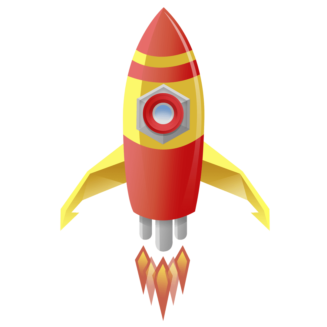 Transparent Digital Space Rocket Concept on Isolated Background