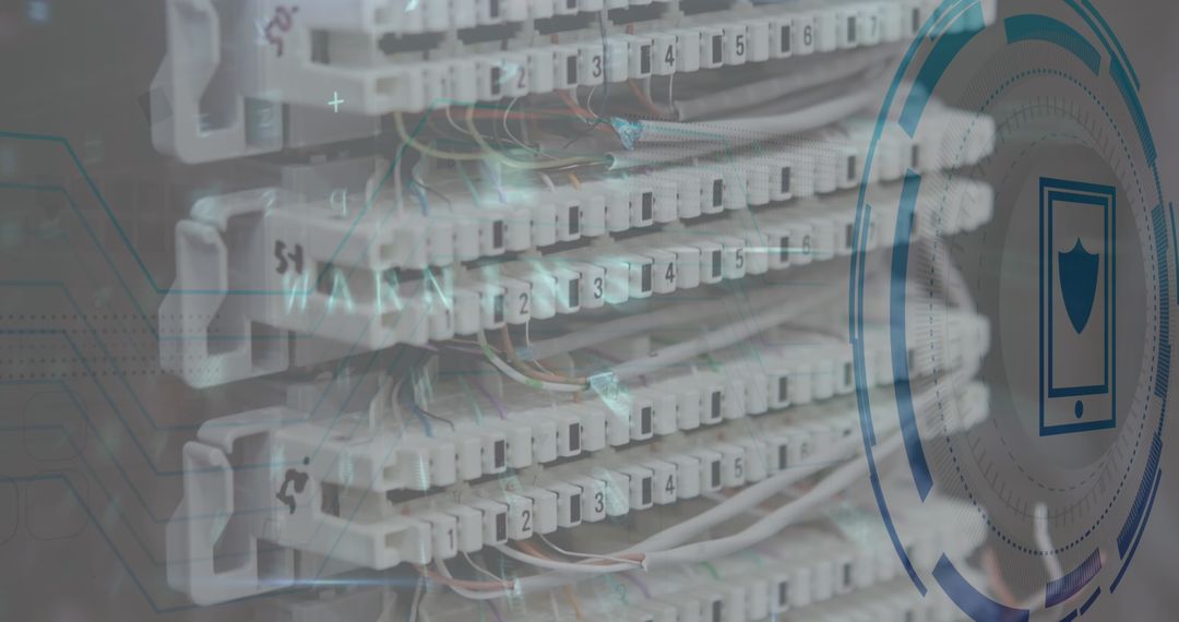 Smartphone Icon Over Digital Server Background Illustrating Data Security