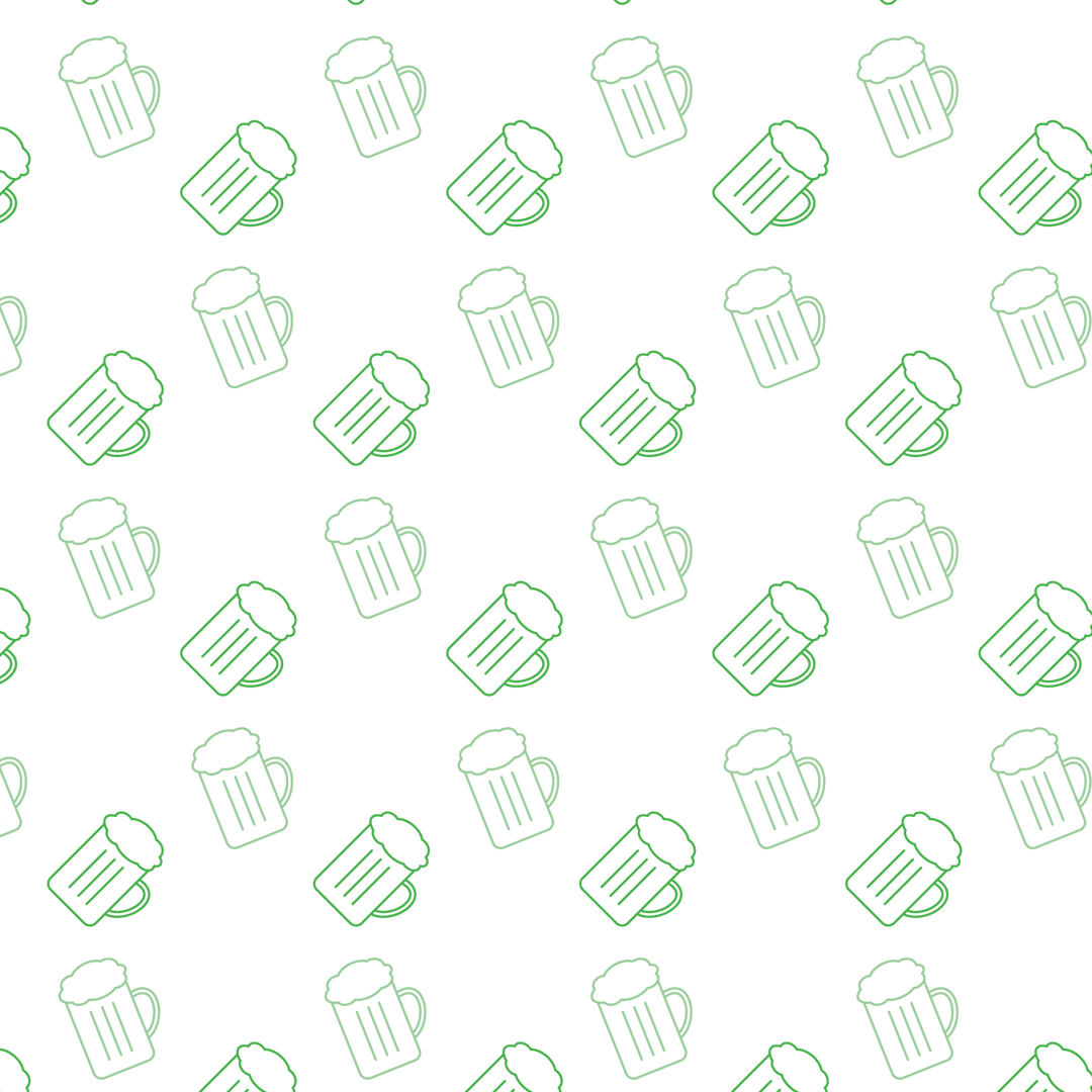 Seamless Green Mug Pattern on Transparent Background for Decor
