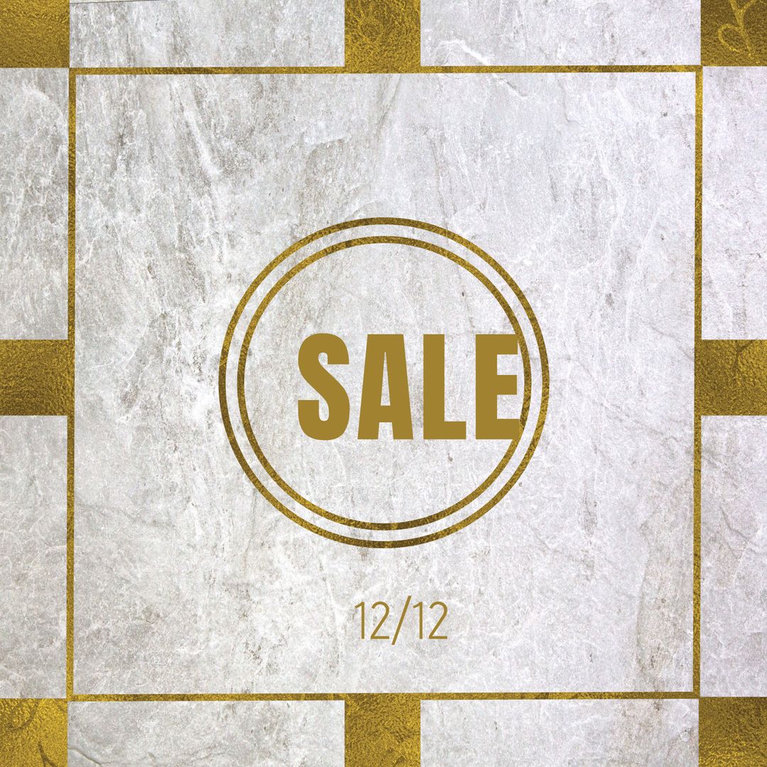 Elegant Golden Sale Logo on Marble Design Promotes Elegance
