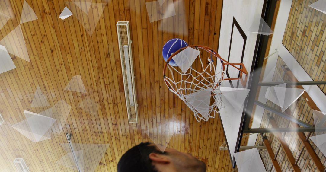 Athlete Exercises Precision as Basketball Breezes Through Hoop