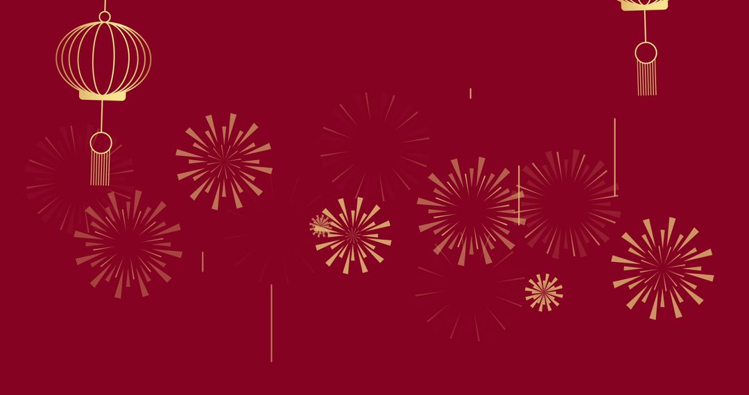 Chinese New Year Lanterns and Fireworks Festive Design